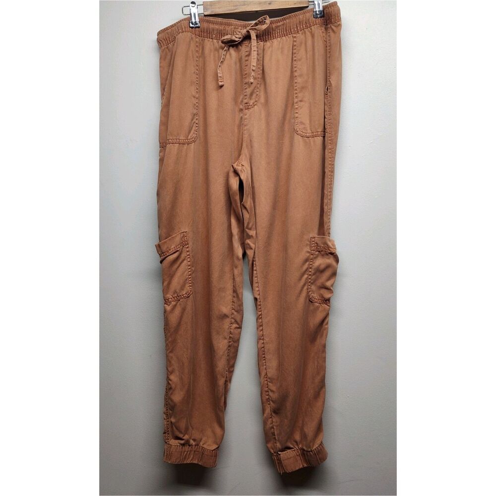 C&C Calofornia Pants Women Size XL  Brown  Cargo Elastic Waist Casual Hipster